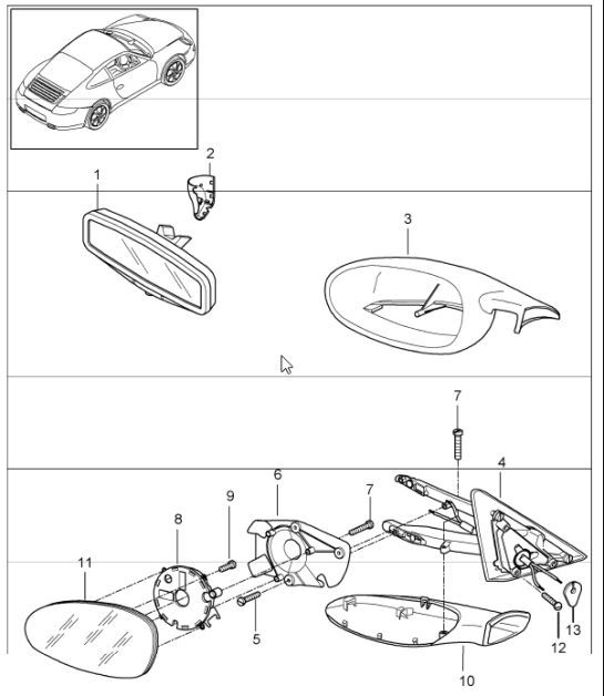 Diagram 809-10 Porsche 997 (911) MK1 2005-2008 Body