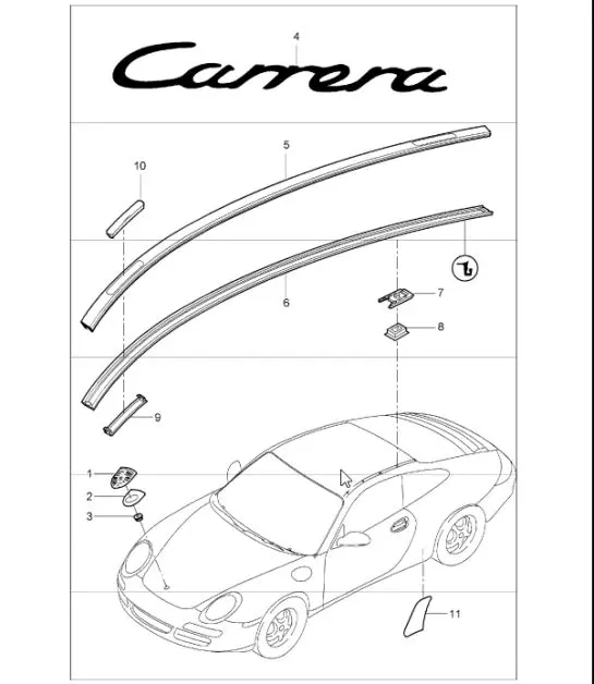 Diagram 810-00 Porsche 997 (911) MK1 2005-2008 Carrosserie