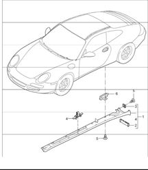 sill cover 997.1 CARRERA 4 TARGA 2005-08
