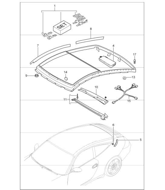 Diagram 811-02 Porsche 997 (911) MK1 2005-2008 Body
