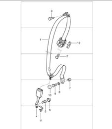 seat belt rear 997.1 CABRIO / TARGA 2005-08 seat belt rear 997.1 CABRIO / TARGA 2005-08