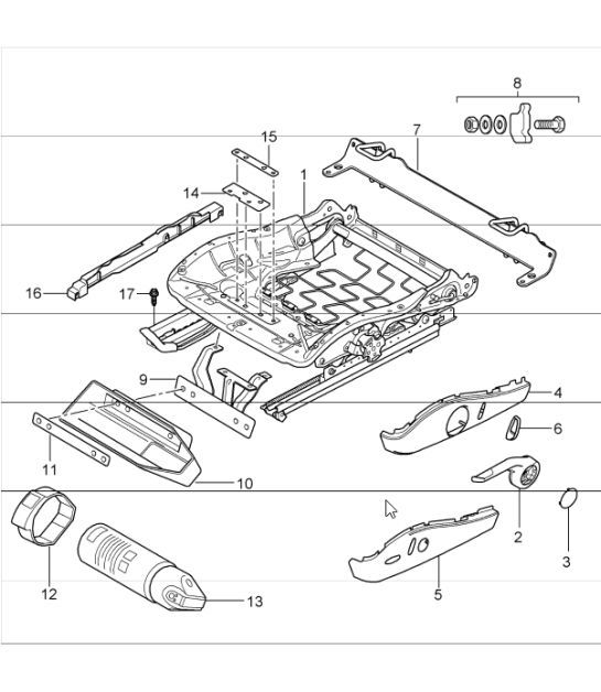 Diagram 817-08 Porsche Boxster 981 2.7L 2012-16 Carrosserie