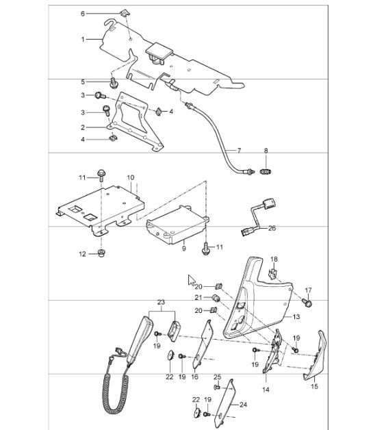 Diagram 911-10 Porsche 997 Carrera 4 3.6L 2005>> Electrical equipment