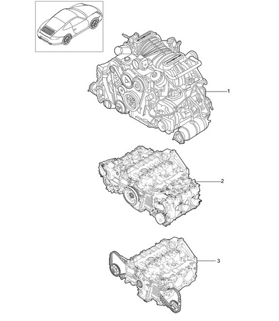 Diagram 101-000 Porsche 911 1987-1989 3.2L G50 引擎