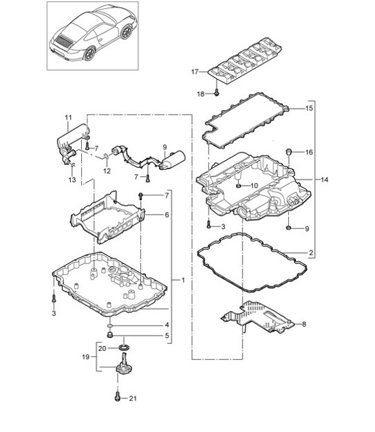 Diagram 104-002 Porsche 991 Carrera C2S 3.8L (400 ch) Moteur