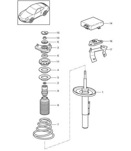 Diagram 402-000 Porsche Macan S Diesel 3.0L V6 258Bhp Assale anteriore, sterzo 
