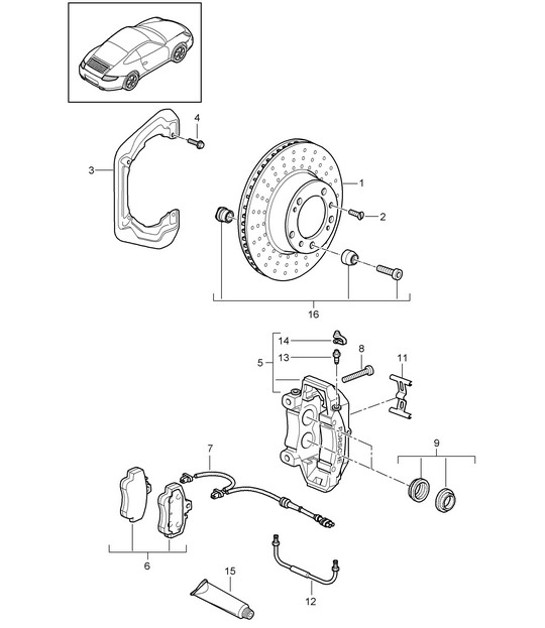 Diagram 603-002 Porsche Cayenne S 4.5L V8 2003>> Wheels, Brakes