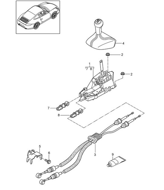 Diagram 701-000 Porsche Macan Turbo 3.6L V6 400Bhp Hand Lever System, Pedal Cluster 