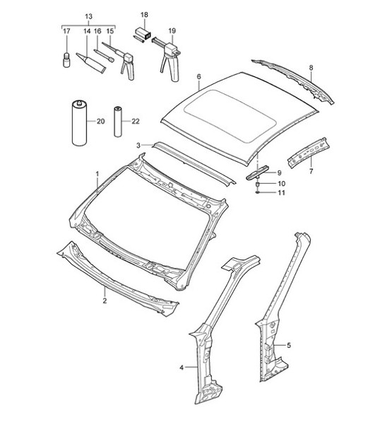 Diagram 801-045 Porsche Cayman 2.7L 981 2013-16 Body