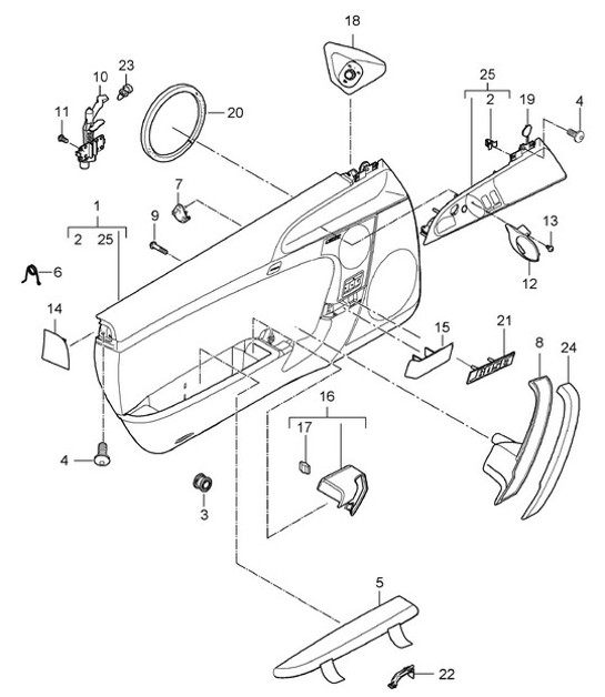 Diagram 807-012 Porsche Cayenne 9PA1 (957) 2007-2010 Body