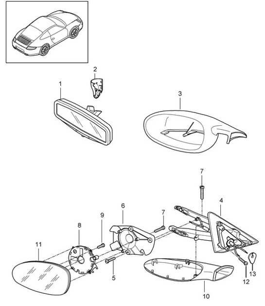 Diagram 809-010 Porsche 911 1978-1989 3.3L Turbo (930) Body
