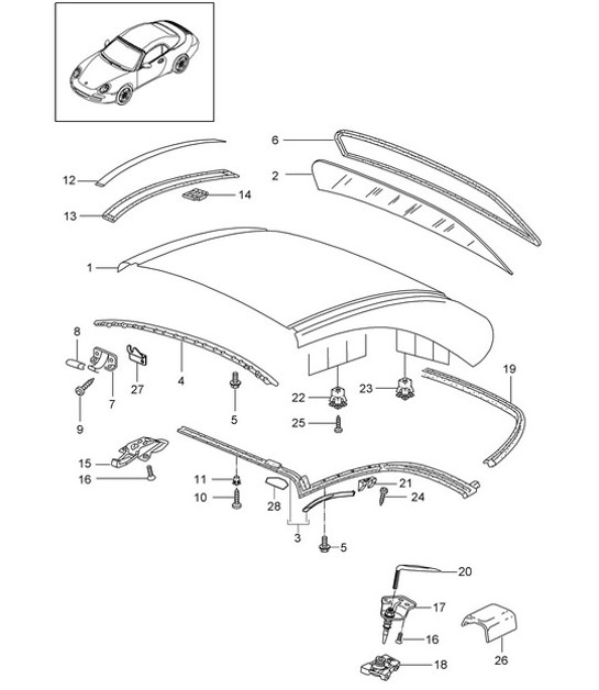Diagram 811-016 Porsche Cayman 718 (982) 2017>> Carrosserie