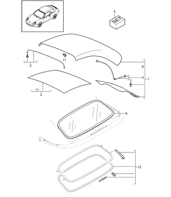 Diagram 811-020 Porsche 914 (1970-1976) Body