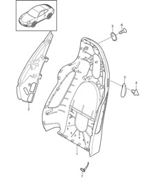 Rückenlehnenschale Sportsitz 997.2 Carrera 2009-2012