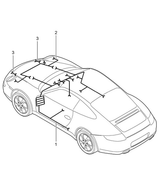 Diagram 902-010 Porsche 997 (911) MK2 2009-2012 Materiale elettrico