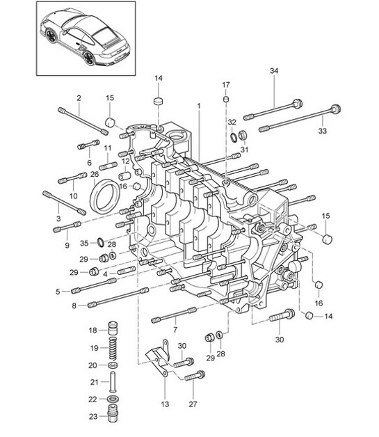 Diagram 101-008 Porsche Cayenne S 4.5L V8 2003>> Engine