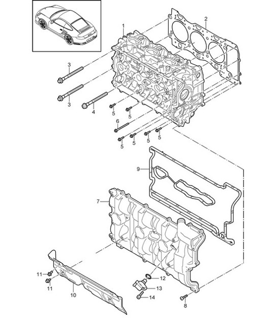 Diagram 103-000 Porsche 卡宴 Coupe S V6 2.9L 汽油 440Hp 