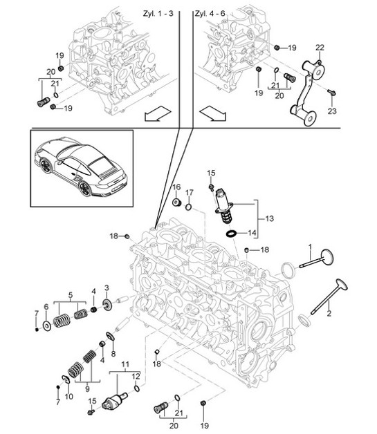 Diagram 103-005 Porsche 992 Turbo Cabriolet 3.8L 
