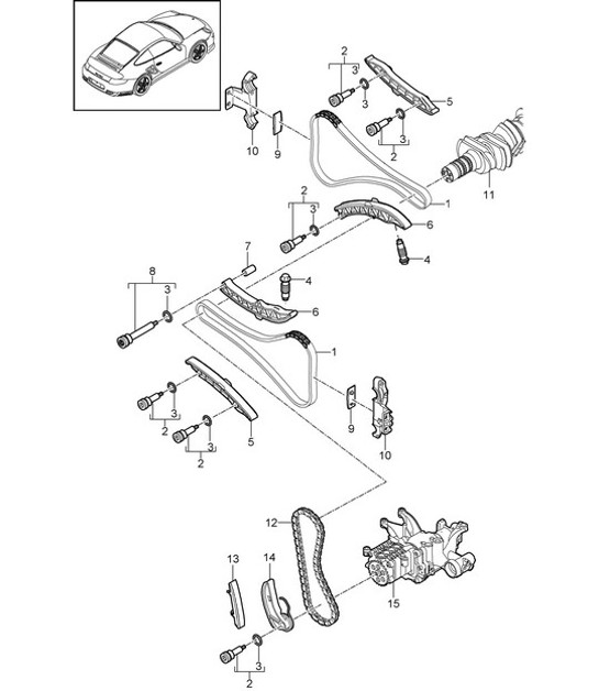 Diagram 103-015 Porsche 993 (911) C2S 1994-97 Engine