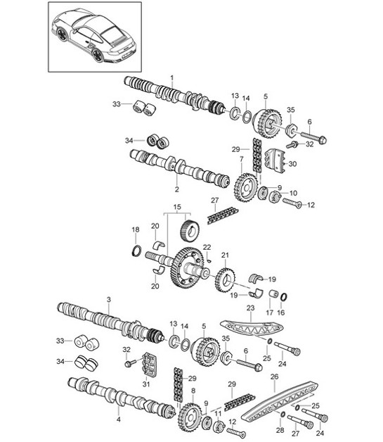 Diagram 103-017 Porsche Cayenne Turbo / Turbo S 4.8L 2007>> Engine