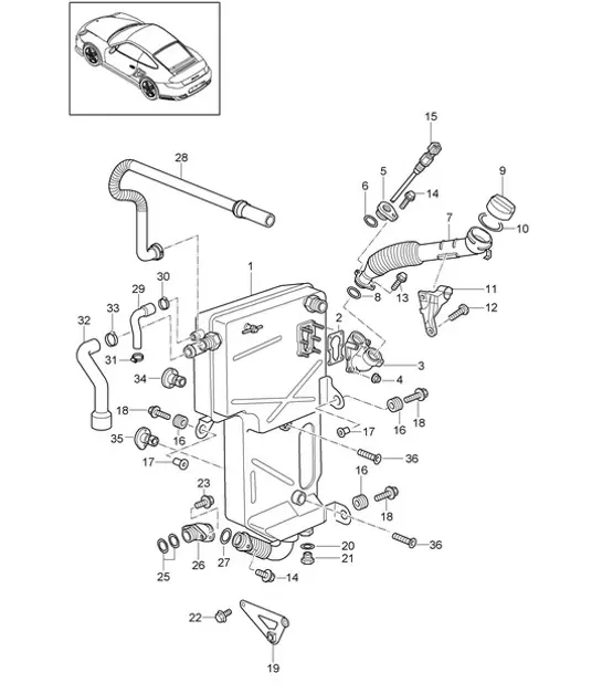 Diagram 104-007 Porsche Cayman 2.7L 987C 2006-08 Motor