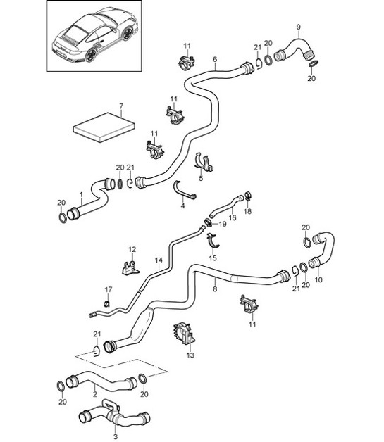 Diagram 105-006 Porsche 991 GT3 4.0L (500 ch) / GT3 RS 4.0L (520 ch) Moteur