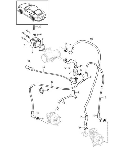 Diagram 107-002 Porsche Panamera Turbo S E-Hybrid 4.0L V8 