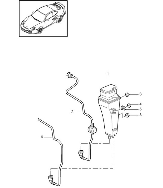 Diagram 201-022 Porsche 993 (911) TURBO 1994-96 Système de carburant, système d'échappement