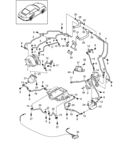 Diagram 202-005 Porsche 944S 2.5L 16V 1987-88 