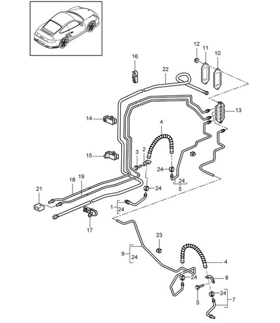 Diagram 604-010 Porsche 992 Targa 4 3.0L 