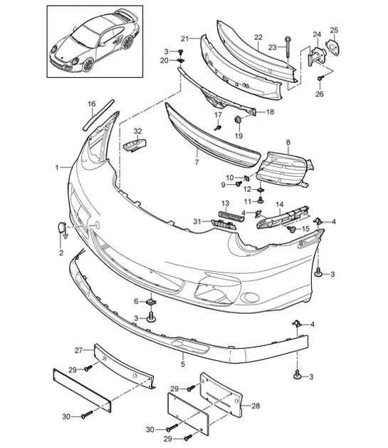 Diagram 802-000 Porsche Cayman GTS 718 4.0L Manual (400 CV) Carrocería