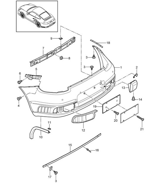 Diagram 802-006 Porsche 997 (911) MK2 2009-2012 Carrosserie