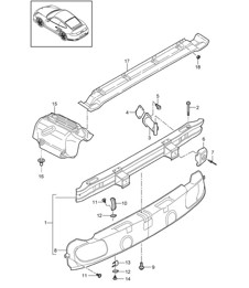 Rear bumper heat protection 997.2 Turbo / GT2 RS 2010-13