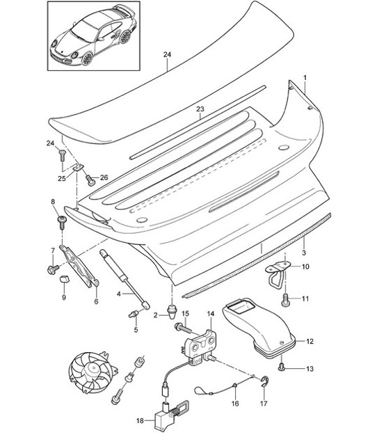 Diagram 803-009 Porsche 997 MKII Carrera C4 3.6L 2009>> Carrozzeria