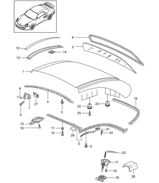 Diagram 811-055 Porsche 992 Carrera 2S 3.0L 