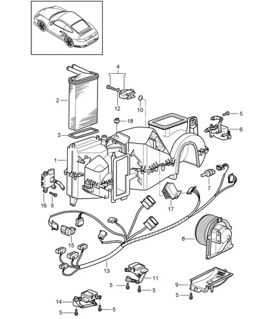 Diagram 813-005 Porsche 996 GT2 2001-2005 Carrosserie