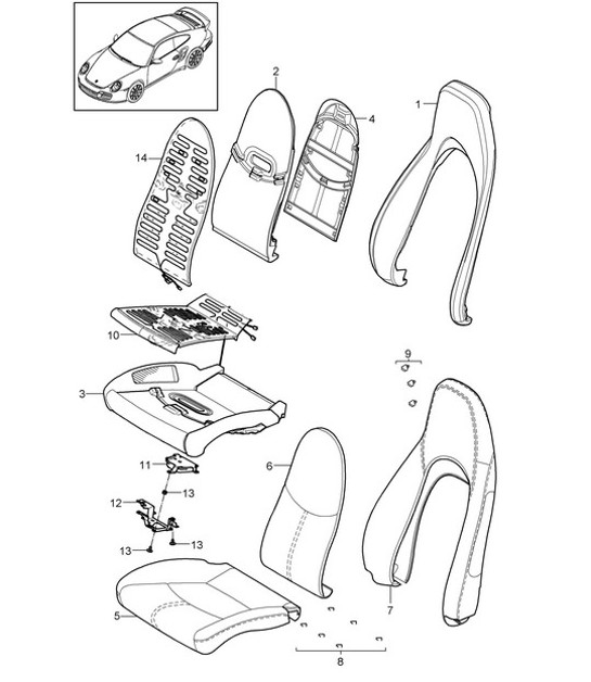 Diagram 817-002 Porsche 997 (911) MK2 2009-2012 Body