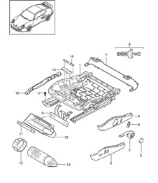 Estructura de asiento / Asiento deportivo 997.2 Turbo GT2 RS 2010-13 Estructura de asiento / Asiento deportivo 997.2 Turbo GT2 RS 2010-13