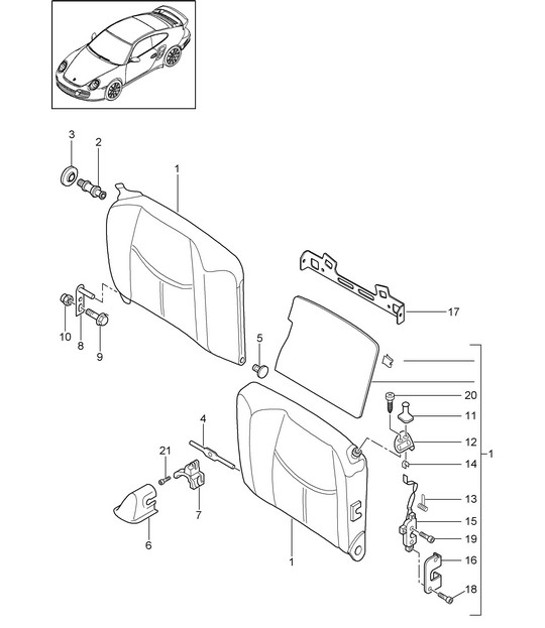 Diagram 817-044 Porsche 964 (911) RS 3.8L 1991-93 Carrosserie