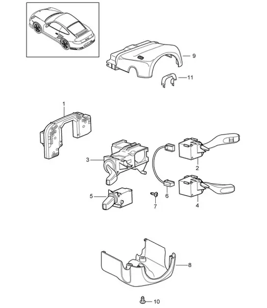 Diagram 903-010 Porsche 991 GT3 4.0L (500 ch) / GT3 RS 4.0L (520 ch) Équipement électrique