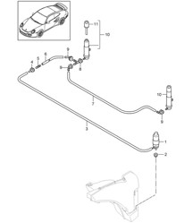 Koplampsproeiersysteem - PR:288 - 997.2 Turbo / GT2 RS 2010-13