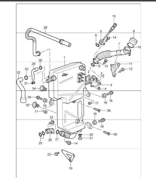 Diagram 104-05 Porsche Cayenne V6 3.0L benzine 353 pk 