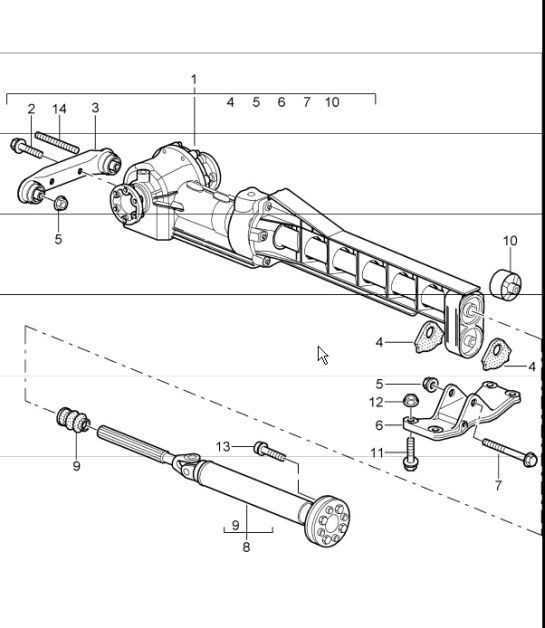 Diagram 360-01 Porsche 997 (911) MK1 2005-2008 Overdragen