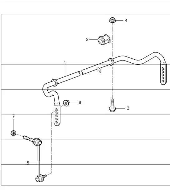 Diagram 402-06 Porsche Cayenne Turbo 4.5L 2003>> Vorderachse, Lenkung 