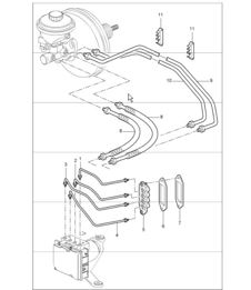 brake lines body front section 997.1 TURBO 2007-09 brake lines body front section 997.1 TURBO 2007-09