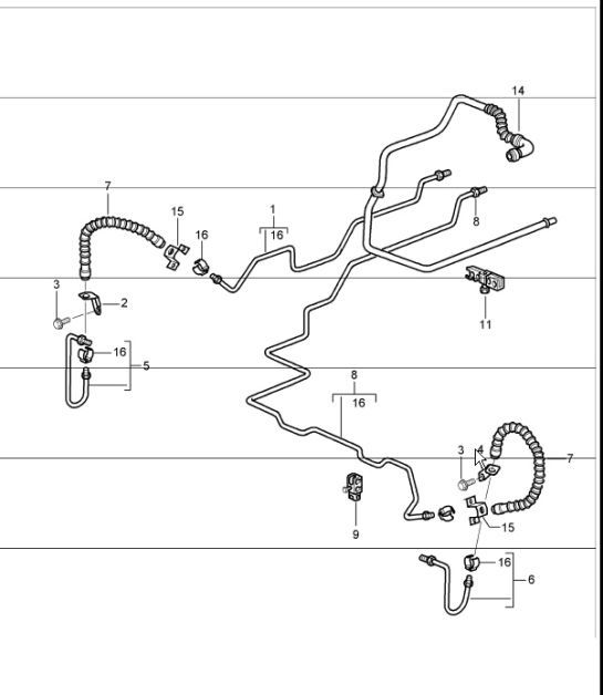 Diagram 604-15 Porsche 991 Carrera C4 3.4L (350 ch) Roues, Freins