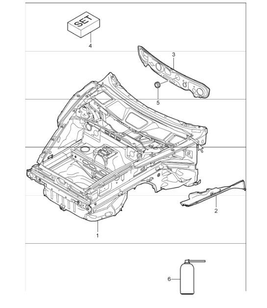 Diagram 801-05 Porsche 997 (911) MK1 2005-2008 Carrozzeria