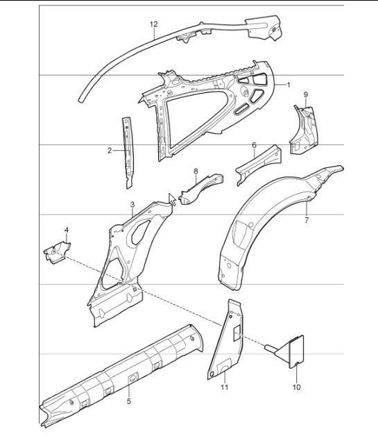 Diagram 801-50 Porsche 992 Carrera 4 GTS 3,6 L 