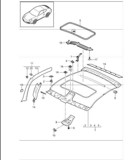 Diagram 807-08 Porsche 996 C4S 3.6L 09/01-2005 Carrosserie