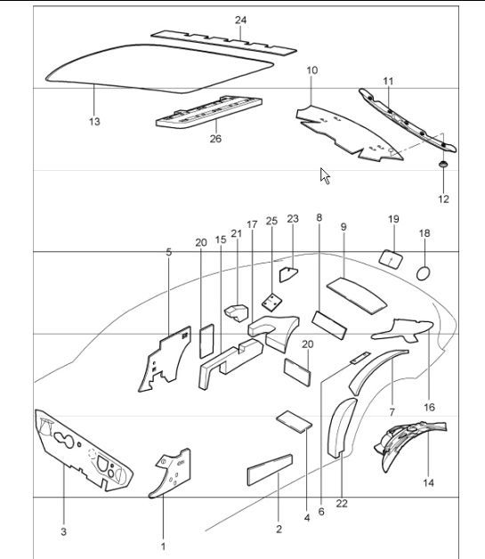 Diagram 807-15 Porsche 997 (911) MK1 2005-2008 Body